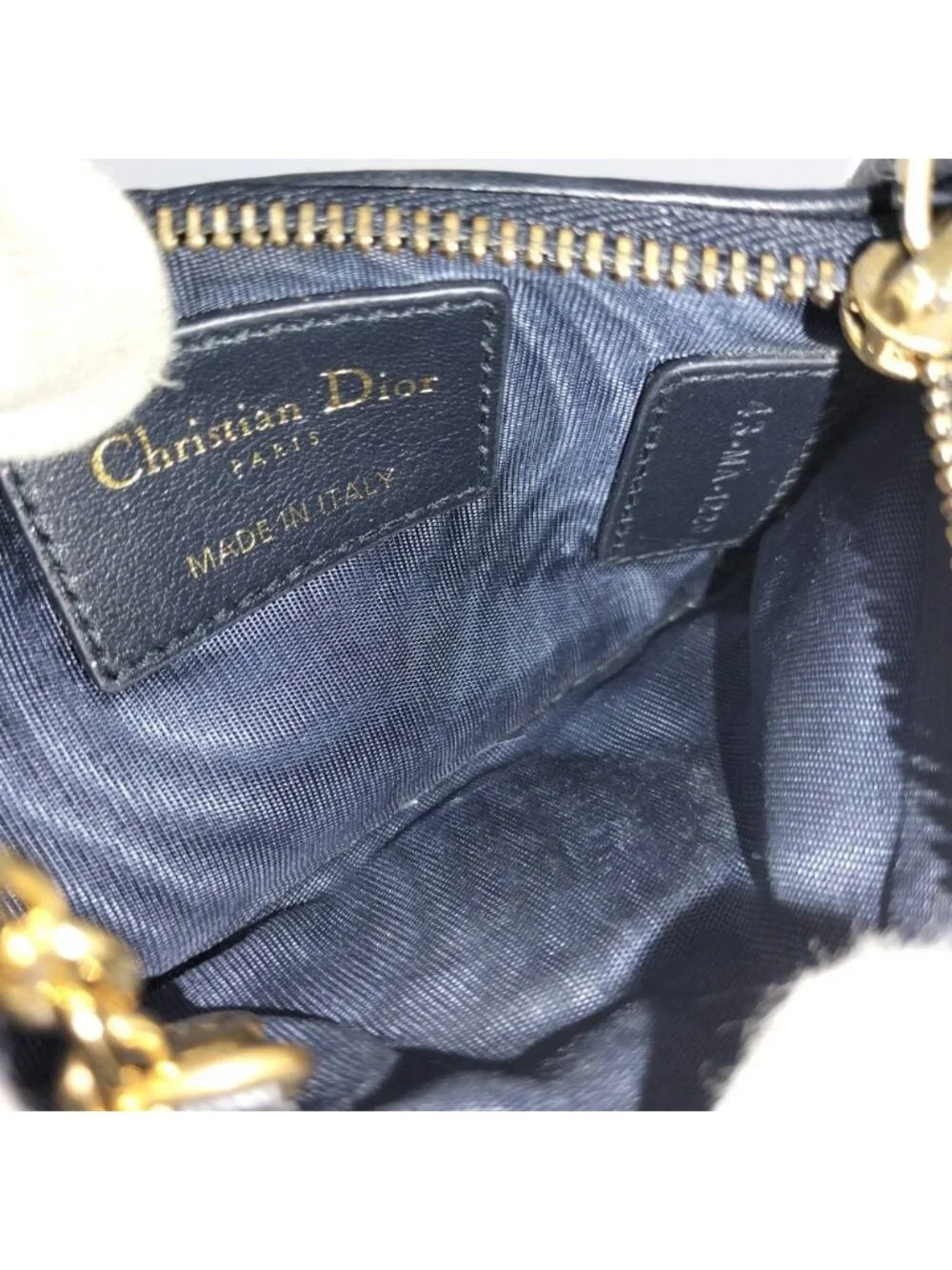 Dior Oblique Coin Case with Key Ring Jacquard Leather Navy